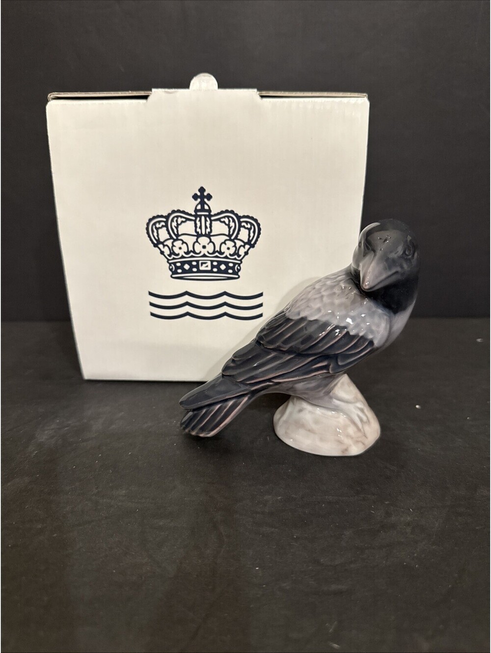 New Royal Copenhagen Bird Blue Figurine Annual 2025 Crow 4.25” H
